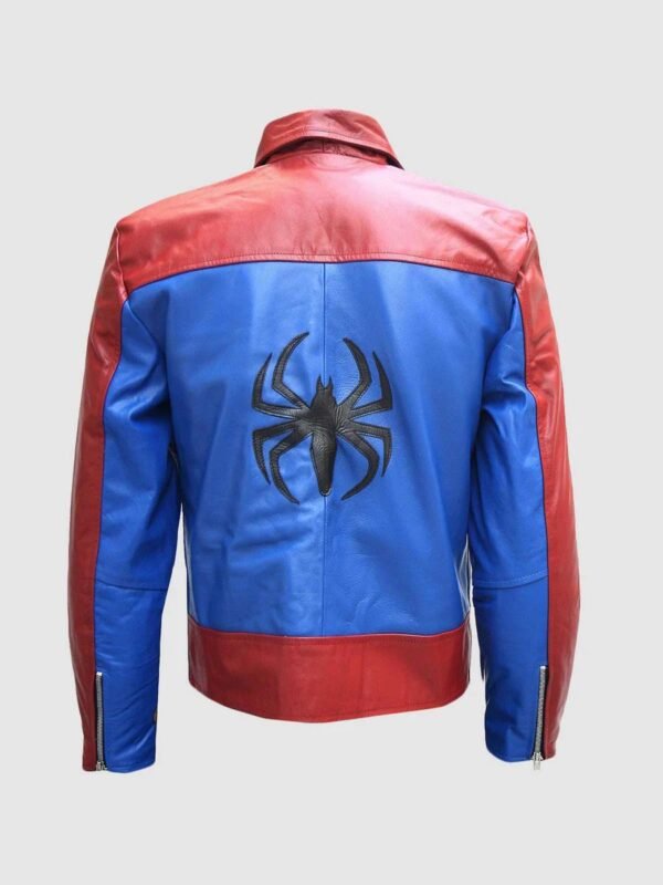 Red & Blue Leather Jacket - Image 3