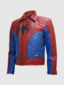 Red & Blue Leather Jacket - Image 2