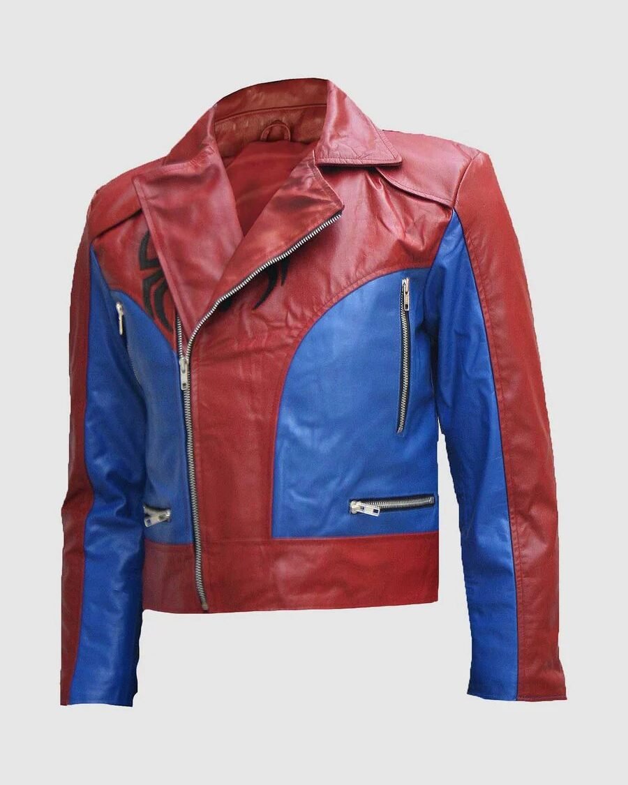 Red & Blue Leather Jacket | The Fitted Jackets