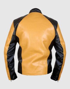 Yellow and Black Leather Jacket - Image 2