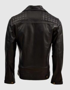 Black Quilted Leather Jacket - Image 2