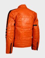 street fashion orange leather jacket for men