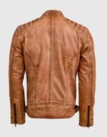 Waxed Tan Leather Jacket - Image 2