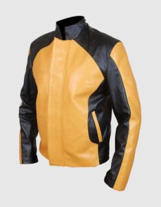 Yellow Black Leather Jacket