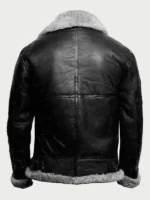 Black Leather Bomber Jacket For Men - Image 2