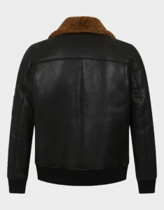 Jack B3 Black Aviator Shearling Bomber Jacket - Image 2