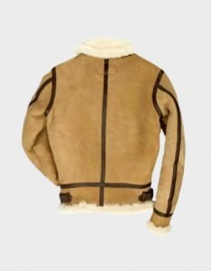 Flight Brown Shearling Suede Leather Jacket - Image 2