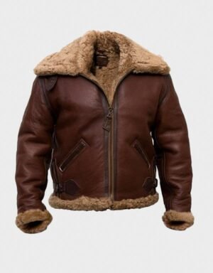 Brad Pitt Shearling Brown Leather Jacket