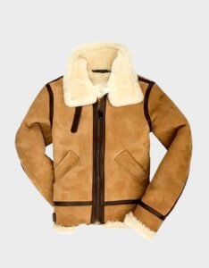 Flight Brown Shearling Suede Leather Jacket