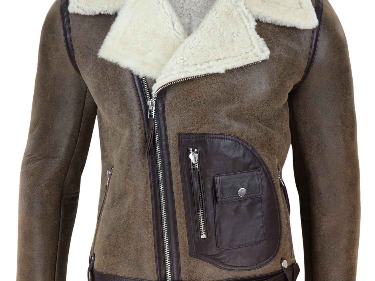 Men’s Vintage Brown Shearling Jacket