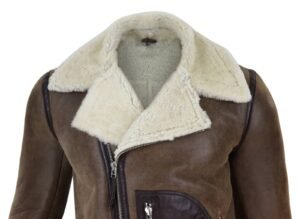Men’s Vintage Brown Shearling Jacket - Image 5