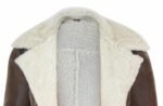 Men’s Vintage Brown Shearling Jacket - Image 4