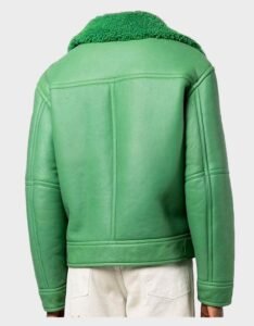 Holly Aviator Fern Shearling Leather Jacket - Image 2