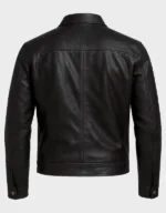 Owen Men's Black Real Leather Cafe Racer Jacket