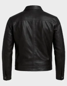 Owen Men's Black Real Leather Cafe Racer Jacket