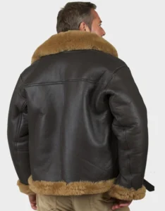 Men's Finest Sheepskin Flying Jacket - WWII Air Force Pilot - Brown Wool