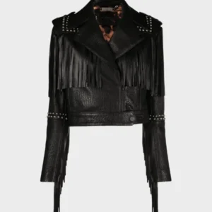 Fringed Cropped Leather Jacket | The Fitted Jackets
