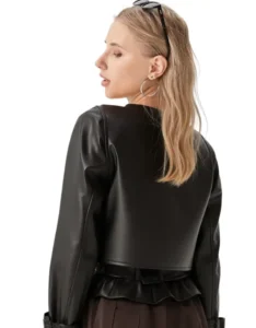 Nour Hammour Hatti Cropped Leather Jacket - Image 2