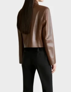 Nour Hammour Bleeker Cropped Leather Jacket - Image 3