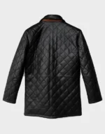 Black Sheepskin Leather Winter Coat for Men