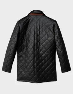 Black Sheepskin Leather Winter Coat for Men