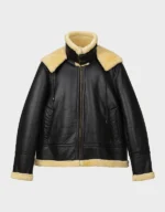 Handmade Men’s Shearling Aviator Jacket | Real Leather Flight Coat