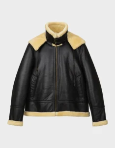Handmade Men’s Shearling Aviator Jacket | Real Leather Flight Coat