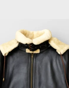 Handmade Men’s Shearling Aviator Jacket | Real Leather Flight Coat