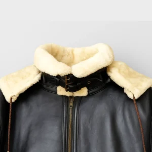 Handmade Men’s Shearling Aviator Jacket | Real Leather Flight Coat
