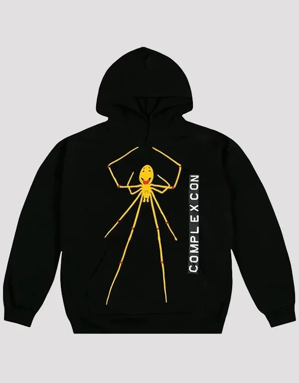 Black Smiley Spider Graphic Hoodie