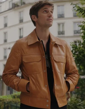 Lucas Bravo Emily In Paris Leather Jacket
