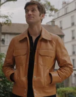 Lucas Bravo Emily In Paris Leather Jacket