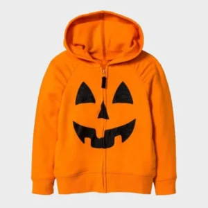 Halloween Pumpkin Orange Bomber Hooded Jacket | The Fitted Jackets