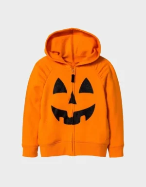 Halloween Pumpkin Orange Bomber Hooded Jacket | The Fitted Jackets