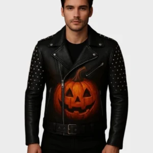 Halloween Pumpkin Leather Jacket Limited Edition | The Fitted Jackets