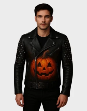 Halloween Pumpkin Leather Jacket Limited Edition | The Fitted Jackets