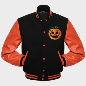 Halloween Letterman Black Jacket | The Fitted Jackets