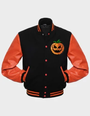 Halloween Letterman Black Jacket | The Fitted Jackets