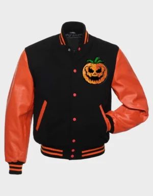 Halloween Letterman Black Jacket | The Fitted Jackets