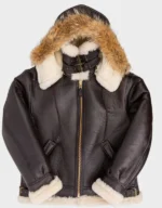 Mens B-3 Hooded Sheepskin Bomber Jacket | WWII Aviator Shearling Flight Jacket