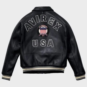 Men's Avirex Icon Bomber Leather Jacket | The Fitted Jackets