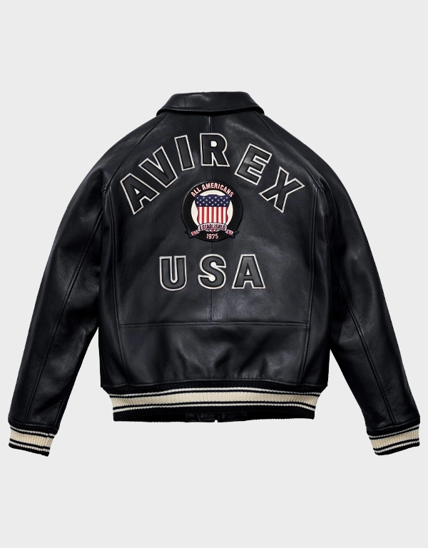 Men's Avirex Icon Bomber Leather Jacket | The Fitted Jackets