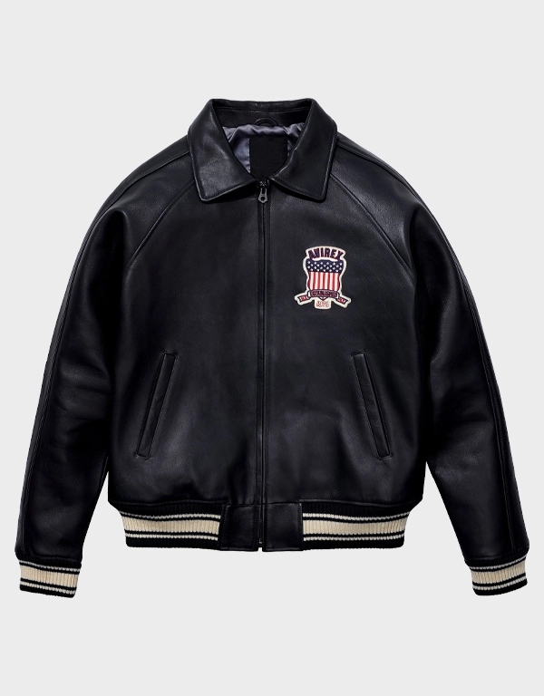 Men's Avirex Icon Bomber Leather Jacket | The Fitted Jackets