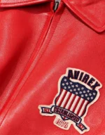 Men’s Avirex Icon Red Bomber Leather Jacket | The Fitted Jackets