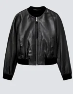 ALL SAINTS Orten Leather Bomber Jacket Black
