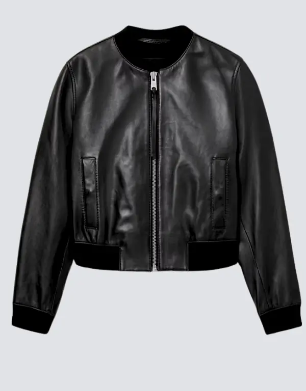 ALL SAINTS Orten Leather Bomber Jacket Black