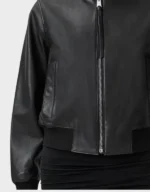 ALL SAINTS Orten Leather Bomber Jacket Black