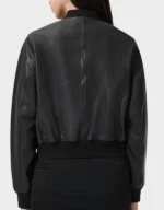 ALL SAINTS Orten Leather Bomber Jacket Black