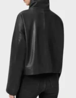 Allsaints Ryder Funnel Neck Women’s Black Biker Leather Jacket