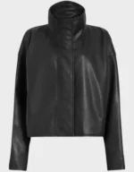 Allsaints Ryder Funnel Neck Women’s Black Biker Leather Jacket